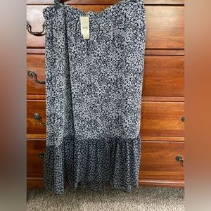 NWT LOFT blue floral skirt size petite large